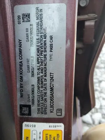 2021 CHEVROLET SPARK 1LT  