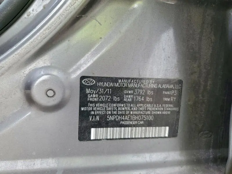 2011 HYUNDAI ELANTRA GLS  