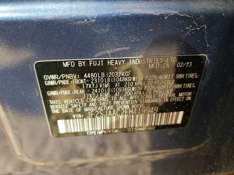 2014 SUBARU FORESTER 2.5I  