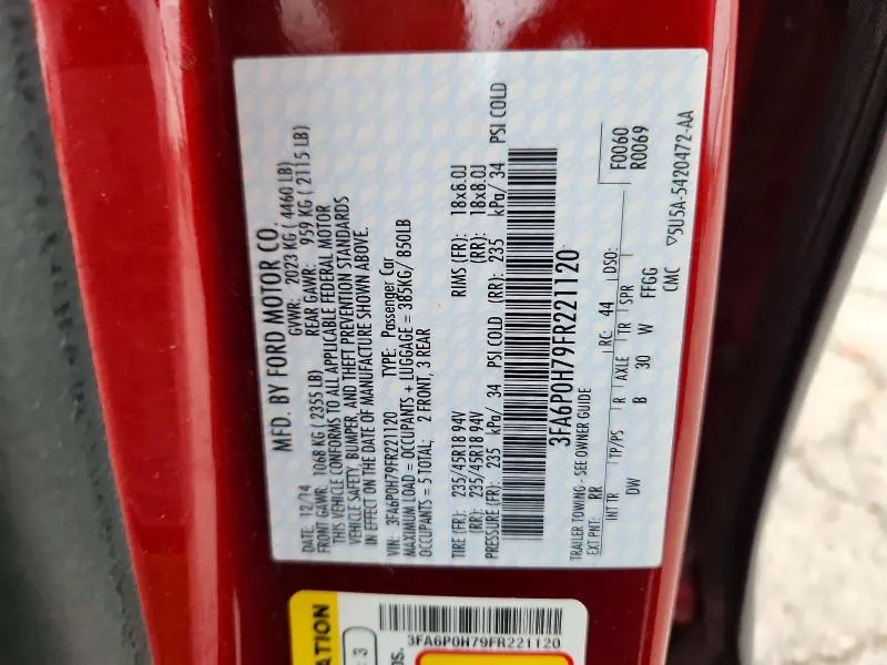 2015 FORD FUSION SE  