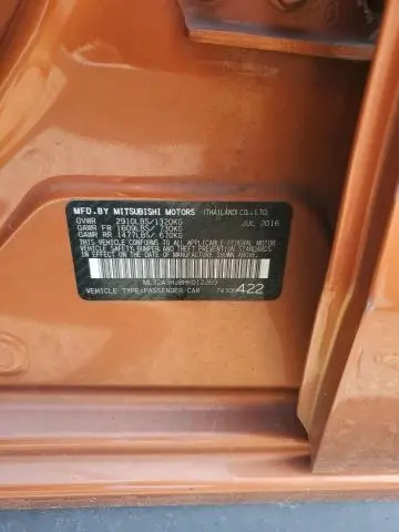 2017 MITSUBISHI MIRAGE ES  