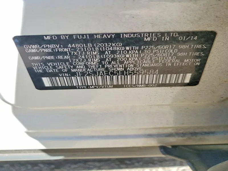 2014 SUBARU FORESTER 2.5I PREMIUM  