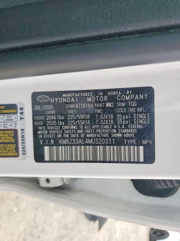 2021 HYUNDAI TUCSON SEL  