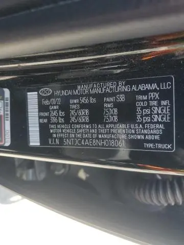 2022 HYUNDAI SANTA CRUZ SEL  