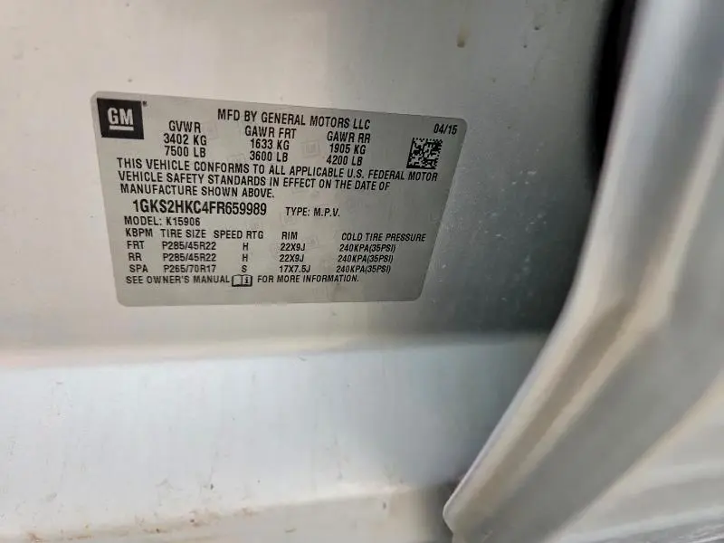 2015 GMC YUKON XL K1500 SLT  