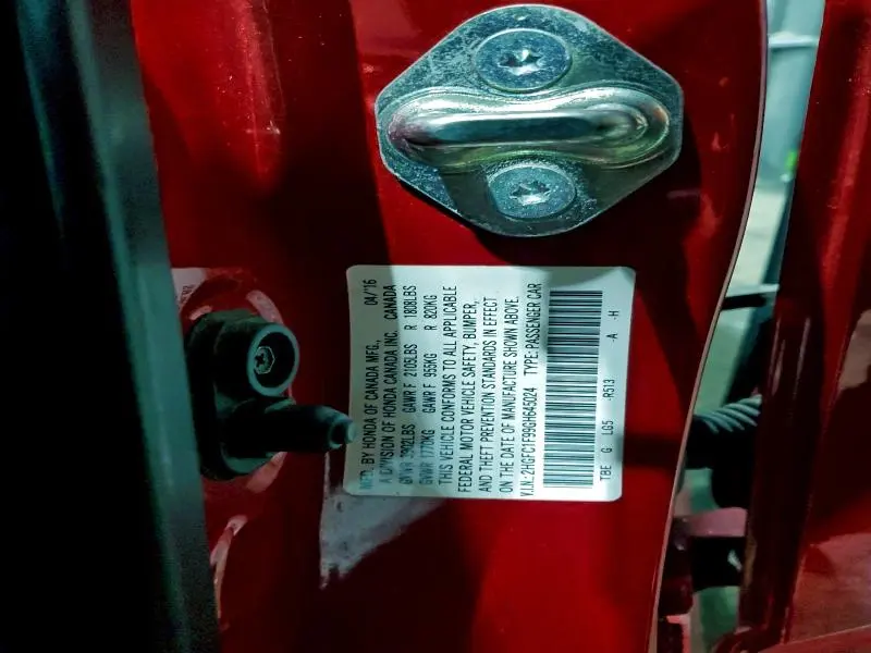 2016 HONDA CIVIC TOURING  