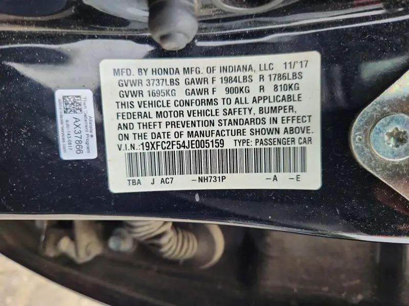 2018 HONDA CIVIC LX  