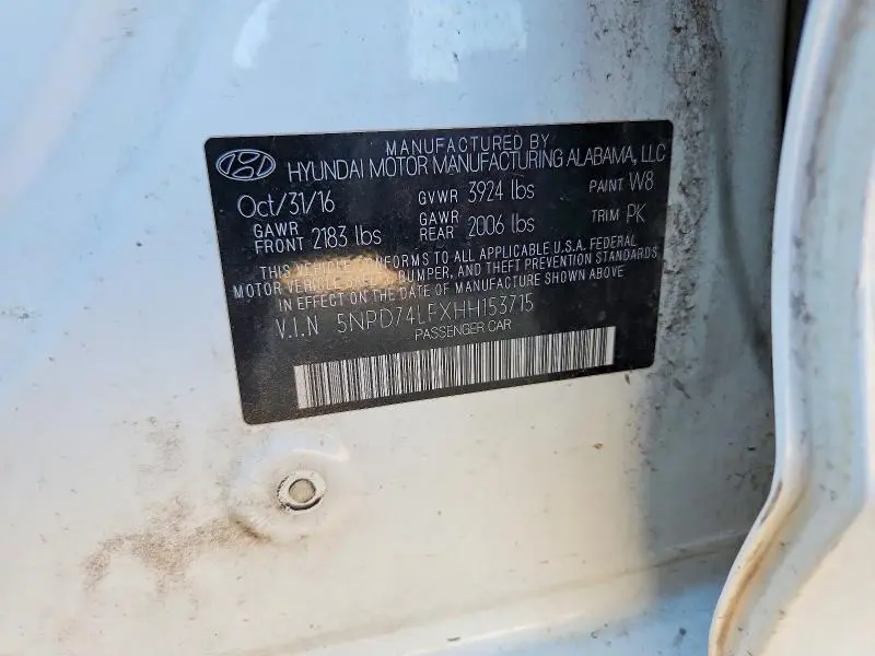 2017 HYUNDAI ELANTRA SE  