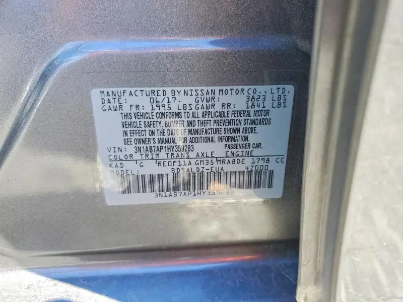 2017 NISSAN SENTRA S  