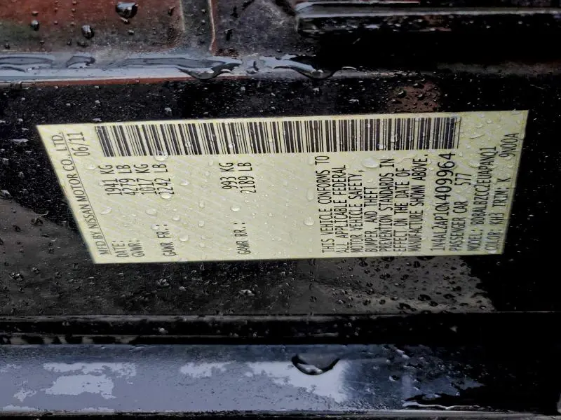 2012 NISSAN ALTIMA BASE  