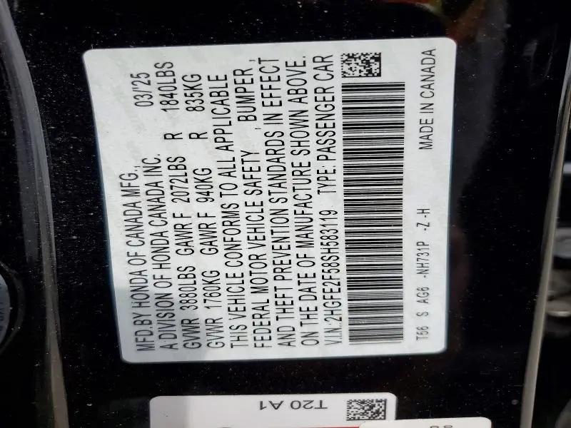 2025 HONDA CIVIC SPORT  