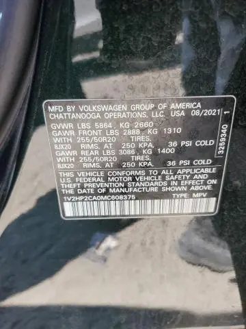 2021 VOLKSWAGEN ATLAS SE  