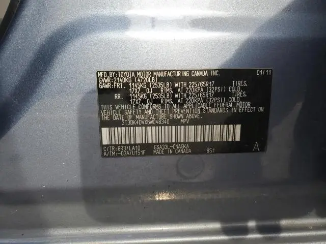 2011 TOYOTA RAV4 LIMITED