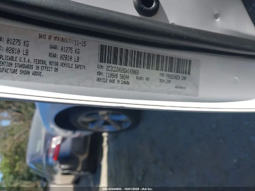 2016 DODGE CHALLENGER SXT