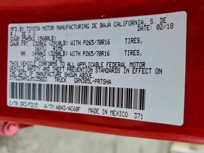 2018 TOYOTA TACOMA DOUBLE CAB  