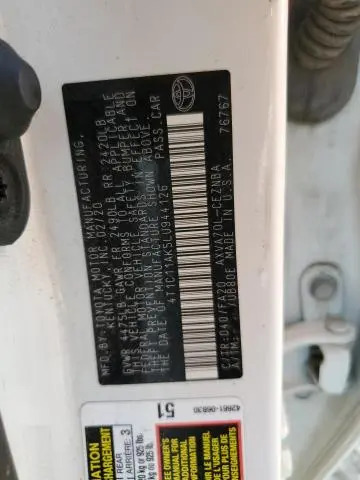 2020 TOYOTA CAMRY LE  