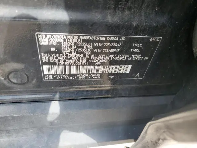 2020 TOYOTA RAV4 XLE  