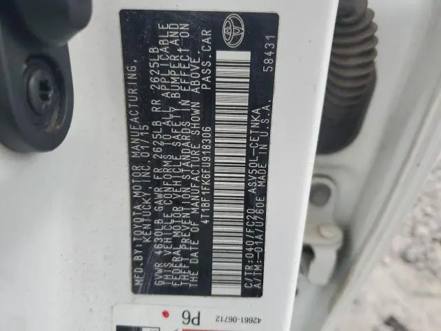 2015 TOYOTA CAMRY LE  