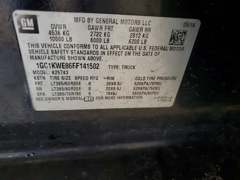 2015 CHEVROLET SILVERADO K2500 HEAVY DUTY LTZ  