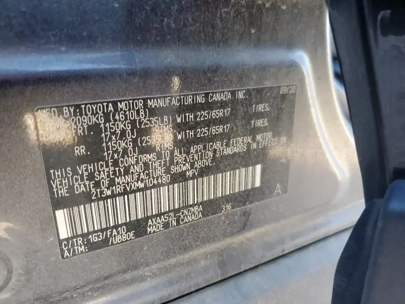 2021 TOYOTA RAV4 XLE  