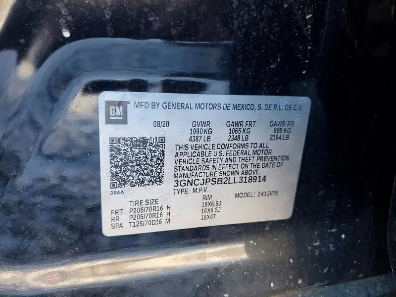 2020 CHEVROLET TRAX 1LT  