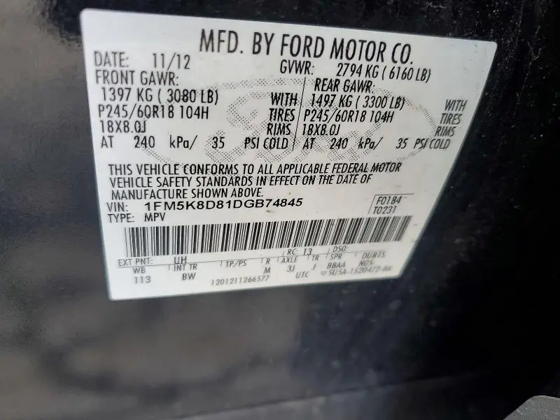 2013 FORD EXPLORER XLT  