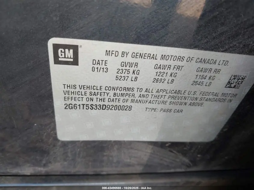 2013 CADILLAC XTS PREMIUM