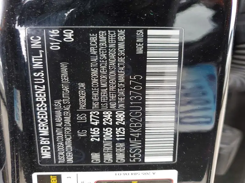 2016 MERCEDES-BENZ C 300 4MATIC  