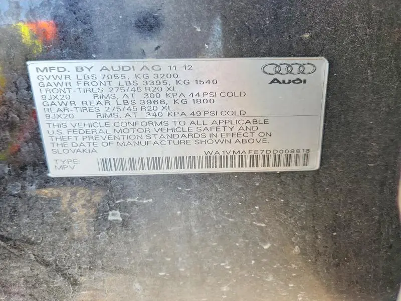 2013 AUDI Q7 PRESTIGE  