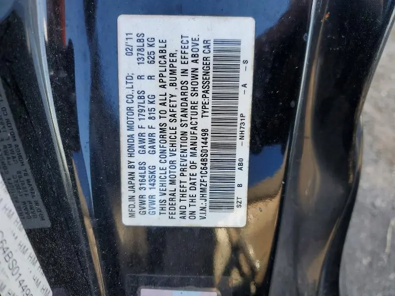 2011 HONDA CR-Z EX  