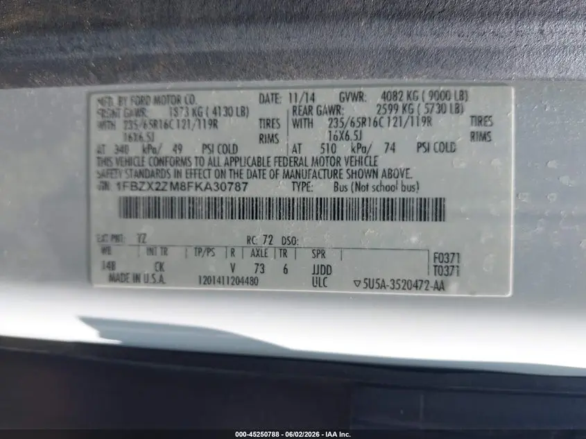 2015 FORD TRANSIT-350 XLT