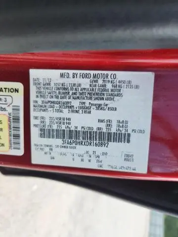 2013 FORD FUSION SE  