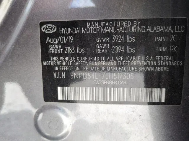2020 HYUNDAI ELANTRA SEL  