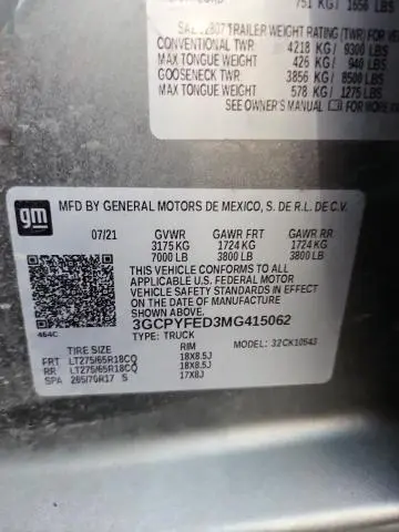 2021 CHEVROLET SILVERADO K1500 LT TRAIL BOSS  