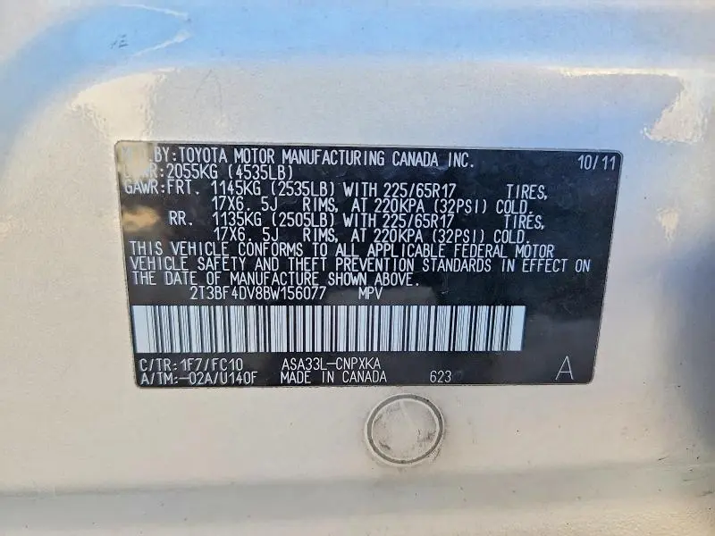 2011 TOYOTA RAV4 BASE  