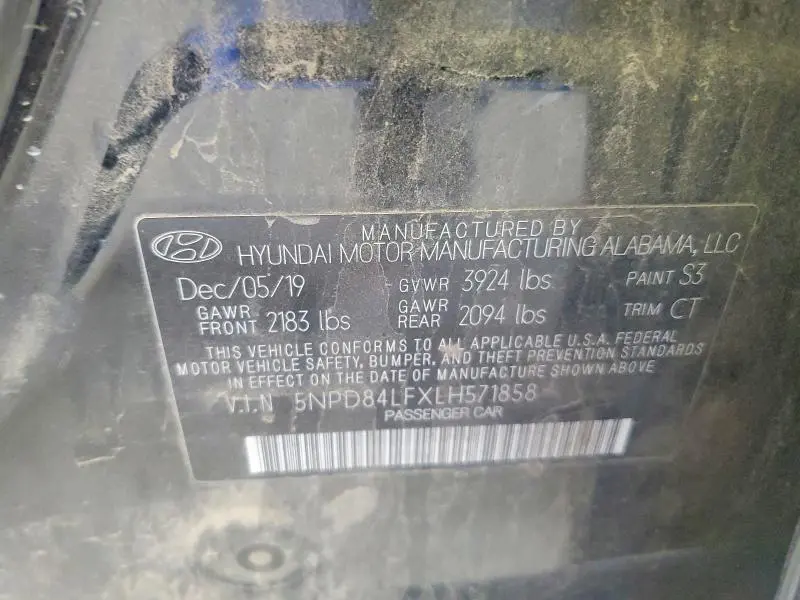 2020 HYUNDAI ELANTRA SEL  
