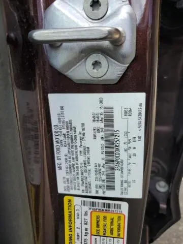 2019 FORD FUSION SEL  