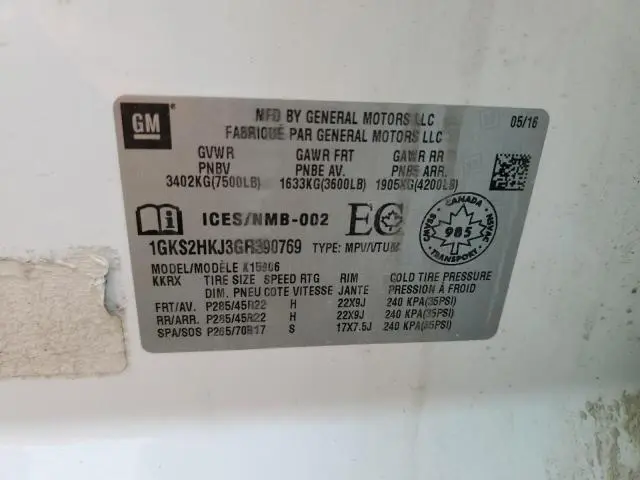 2016 GMC YUKON XL DENALI  