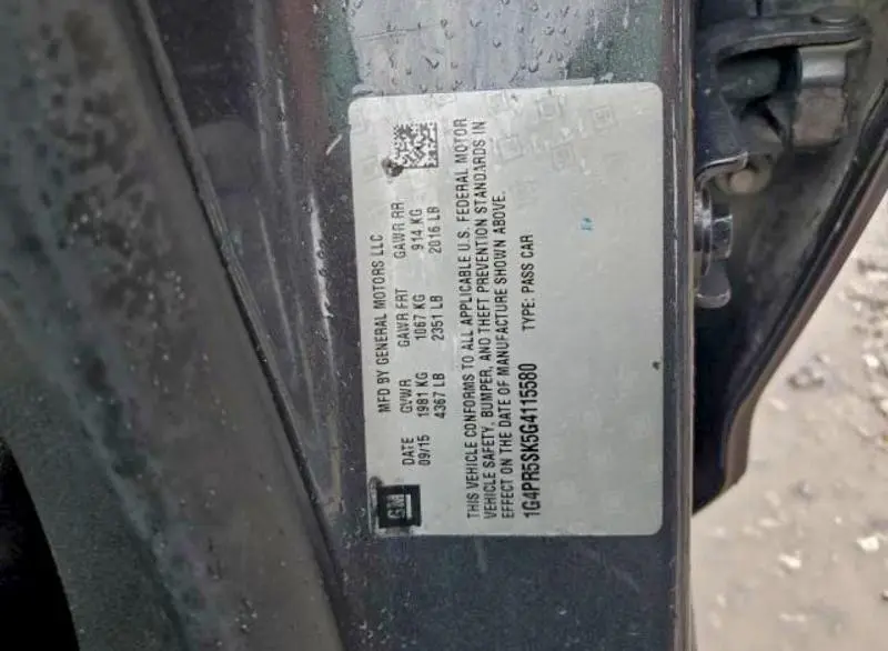 2016 BUICK VERANO CONVENIENCE  