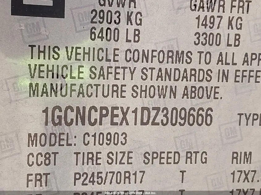 2013 CHEVROLET SILVERADO 1500 WORK TRUCK