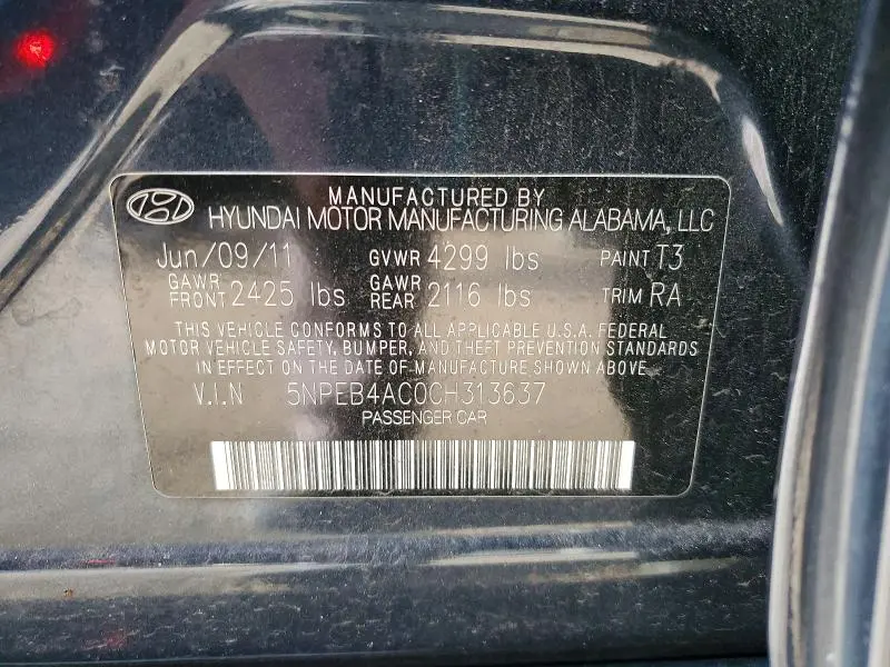 2012 HYUNDAI SONATA GLS  