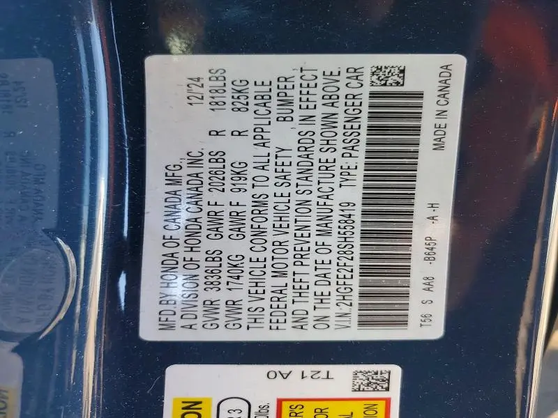 2025 HONDA CIVIC LX  