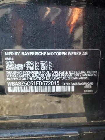 2015 BMW 328 XIGT SULEV  