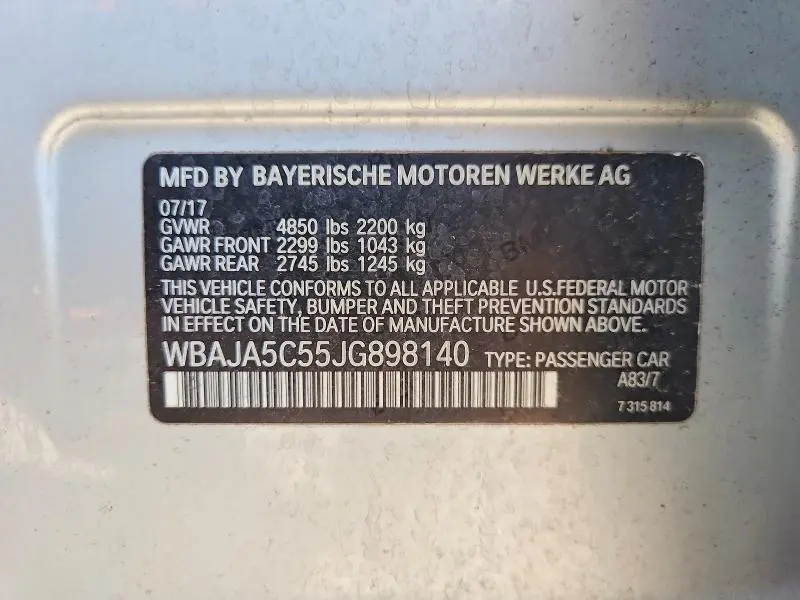 2018 BMW 530 I  