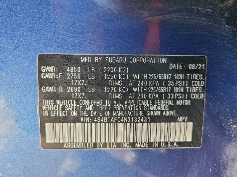 2022 SUBARU OUTBACK PREMIUM  