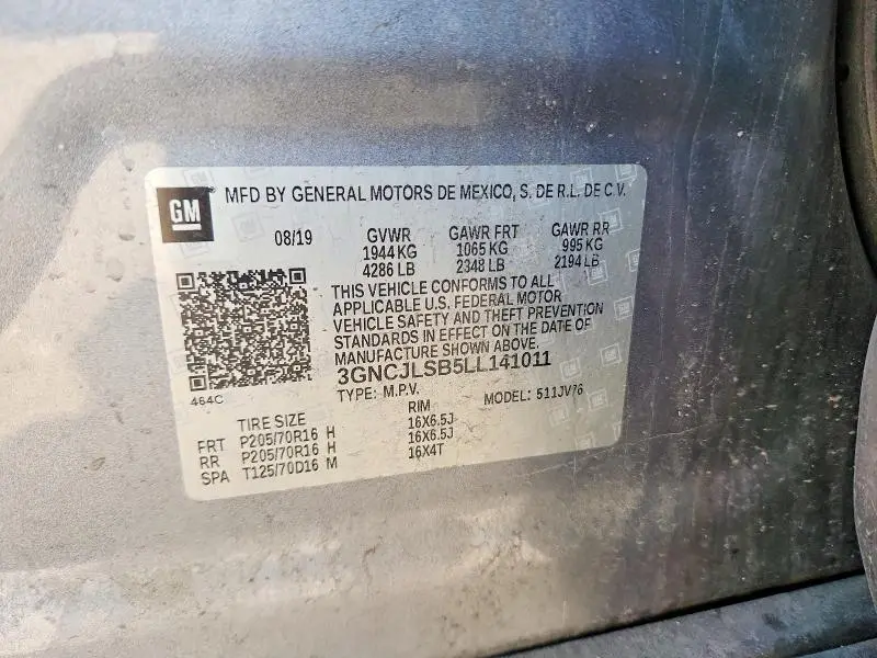 2020 CHEVROLET TRAX 1LT  