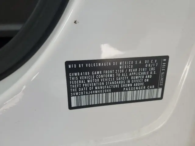 2017 VOLKSWAGEN JETTA S  