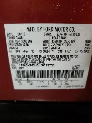 2018 FORD EXPLORER XLT  