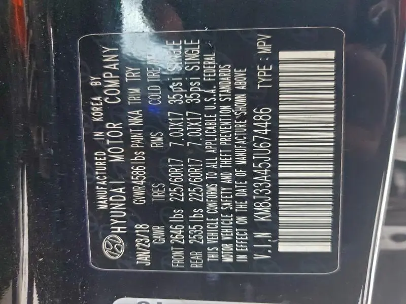 2018 HYUNDAI TUCSON SEL  