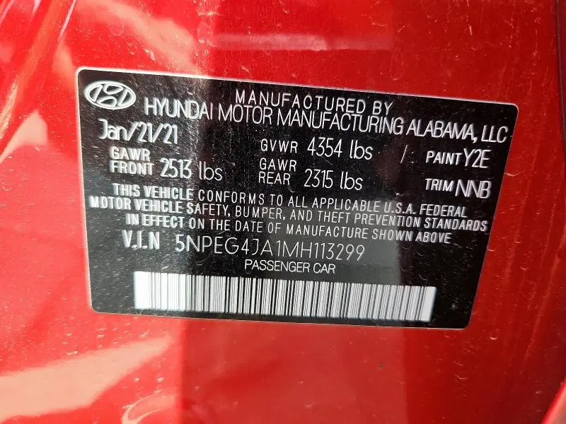2021 HYUNDAI SONATA SE  